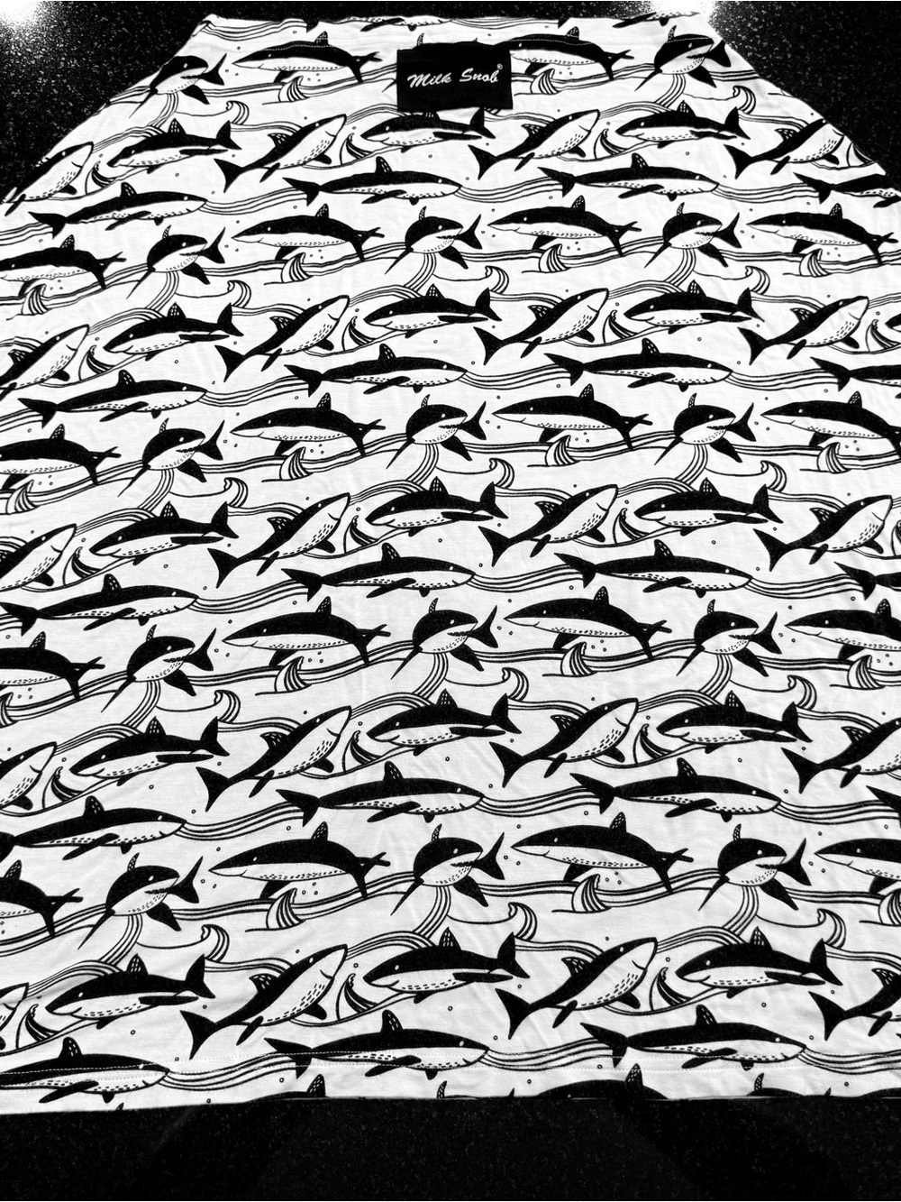 Milk Snob:  Black and White Shark Print 5 in 1 use baby accessory